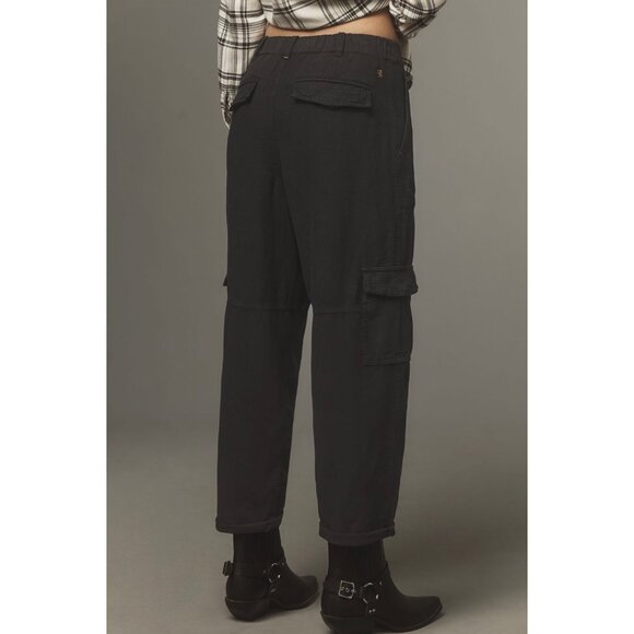 Pilcro Anthropologie Womens Slim Linen Cargo Pants Black Size S - Picture 3 of 7